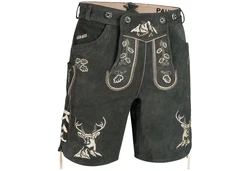 PAULGOS Trachtenhose Herren Lederhose Kurz mit Trägern (HK4) HK4