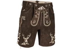 PAULGOS Trachtenhose Herren Lederhose Kurz mit Trägern (HK4) HK4