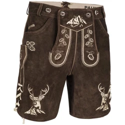 PAULGOS Trachtenhose Herren Lederhose Kurz mit Trägern (HK4) HK4