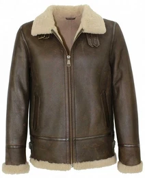 Lederjacke - Herren Lammfelljacke Lederjacke braun-beige