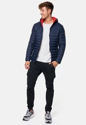 Indicode Herren Bowers Steppjacke Winterjacke Übergangsjacke Dunkelblau/Hellblau