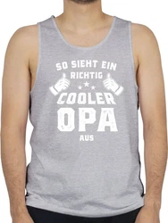 Shirtracer Tanktop So sieht ein richtig cooler Opa aus Grau/Braun/Silber
