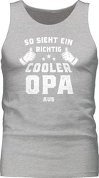 Shirtracer Tanktop So sieht ein richtig cooler Opa aus Grau/Braun/Silber