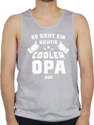Shirtracer Tanktop So sieht ein richtig cooler Opa aus Grau/Braun/Silber