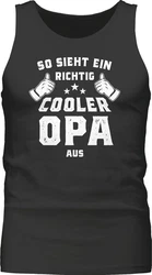 Shirtracer Tanktop So sieht ein richtig cooler Opa aus Schwarz/Braun/Grau