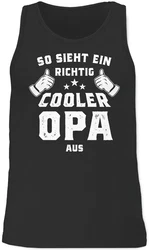 Shirtracer Tanktop So sieht ein richtig cooler Opa aus Schwarz/Braun/Grau
