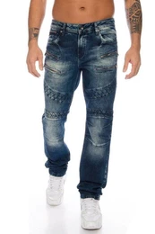Regular-fit-Jeans Herren Jeans Hose mit extravagantem Nahtdesign Zierreiverschlsse auf der Vorderseite