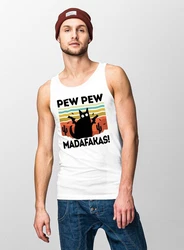 MoonWorks Tanktop Herren Pew Pew Madafakas!  schwarz