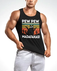 MoonWorks Tanktop Herren Pew Pew Madafakas!  schwarz