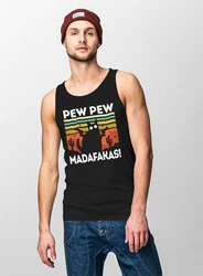 MoonWorks Tanktop Herren Pew Pew Madafakas!  schwarz