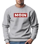 Neverless Sweatshirt Herren Moin norddeutsch Morgen Anker Rundhals-Pullover Beige