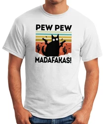MoonWorks Print-Shirt Herren T-Shirt Pew Pew Madafakas! schwarz