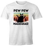 MoonWorks Print-Shirt Herren T-Shirt Pew Pew Madafakas! schwarz