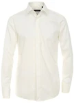CASAMODA Langarmhemd Festliches Hochzeitshemd Herren Kentkragen Uni Umschlagmanschette Regular Fit elfenbein (HL2, 46)