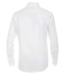 CASAMODA Langarmhemd Festliches Hochzeitshemd Herren Kentkragen Uni Umschlagmanschette Regular Fit weiß (HL8)