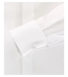 CASAMODA Langarmhemd Festliches Hochzeitshemd Herren Kentkragen Uni Umschlagmanschette Regular Fit weiß (HL8)