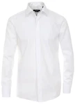 CASAMODA Langarmhemd Festliches Hochzeitshemd Herren Kentkragen Uni Umschlagmanschette Regular Fit weiß (HL8)