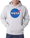 Youth Designz Kapuzenpullover NASA Logo Herren Hoodie Dunkelgrau/Hellgrau/Silber/Grau