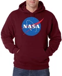 Youth Designz Kapuzenpullover NASA Logo Herren Hoodie Dunkelrot/Dunkelgrau/Bordeaux/Lila/Rot