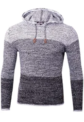 Reslad Strickpullover Herren Hoodie RS-310 Rot/Grau/Orange/Dunkelgrau/Dunkelblau