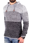 Reslad Strickpullover Herren Hoodie RS-310 Rot/Grau/Orange/Dunkelgrau/Dunkelblau
