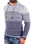Reslad Strickpullover Herren Hoodie RS-310 Grau/Blau/Dunkelblau/Lila/Hellblau