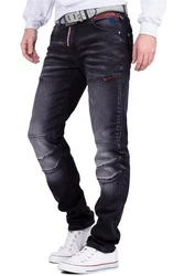 Cipo & Baxx Slim-fit-Jeans stonewashed Denim Hose BA-CD699 Schwarz
