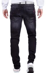 Cipo & Baxx Slim-fit-Jeans stonewashed Denim Hose BA-CD699 Schwarz