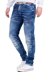 Cipo & Baxx Slim-fit Jeans Denim Hose BA-CD698 rot