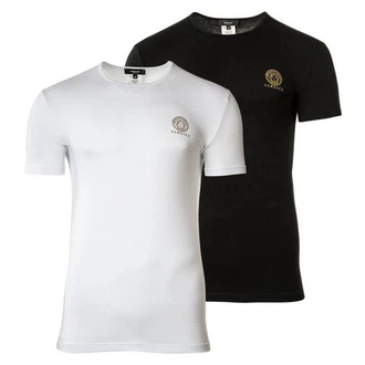 Versace T-Shirt Herren 2er Pack Dunkelblau/Weiß/Schwarz/Lila/Creme