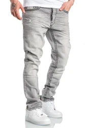 Amaci&Sons Stretch-Jeans Columbus Herren Regular Slim Denim Hose Grau/Silber/Dunkelgrau/Hellgrau