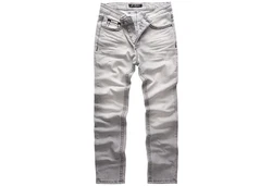 Amaci&Sons Herren Dicke Nähte Destroyed Jeans Regular Slim Denim Hose Fit 7983WC Grau/Silber/Dunkelgrau/Beige/Khaki/Hellgrau