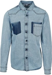 Outdoorhemd Herren Langarmhemd Denim Pocket