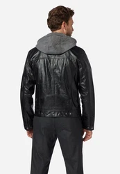 RICANO Lederjacke Rex Dunkelbraun/Braun/Dunkelrot