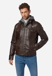 RICANO Lederjacke Rex Dunkelbraun/Braun/Dunkelrot