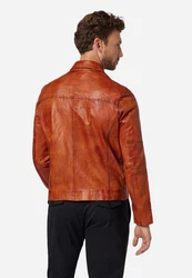 RICANO Lederjacke Shelby Orange/Rot/Braun/Beige