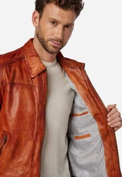 RICANO Lederjacke Shelby Orange/Rot/Braun/Beige