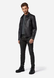 RICANO Lederjacke Shelby Schwarz/Rot