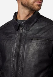RICANO Lederjacke Shelby Schwarz/Rot