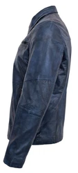 RICANO Lederjacke Shelby Blau/Hellblau/Dunkelblau