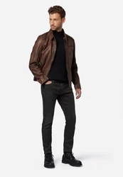 RICANO Lederjacke Shelby Braun/Dunkelbraun/Beige