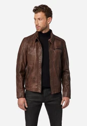 RICANO Lederjacke Shelby Braun/Dunkelbraun/Beige