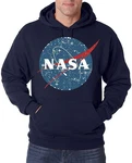 Youth Designz Kapuzenpullover Vintage NASA Hoodie Dunkelgrau/Dunkelblau/Blau