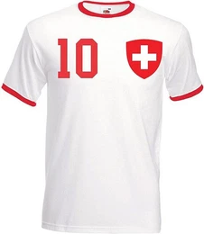 T-Shirt Schweiz Herren T-Shirt im Fuball Trikot Look mit trendigem Motiv