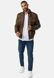 Indicode Winterjacke Pawel Dunkelgrün/Khaki/Braun