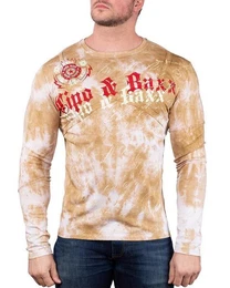 Longsleeve Herren Longsleeve BA-CL489 Gelb M Markenschriftzug auf der Brust
