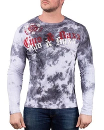 Longsleeve Herren Longsleeve BA-CL489 Grau M Markenschriftzug auf der Brust