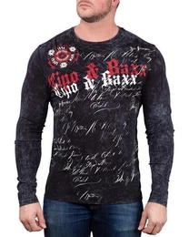 Longsleeve Herren Longsleeve BA-CL489 Schwarz M Markenschriftzug auf der Brust