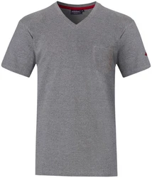 Pastunette Pyjamaoberteil Herren Shirt V Ausschnitt Hellgrau/Dunkelgrau/Grau