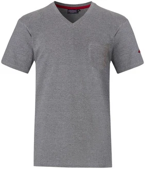 Pastunette Pyjamaoberteil Herren Shirt V Ausschnitt Hellgrau/Dunkelgrau/Grau